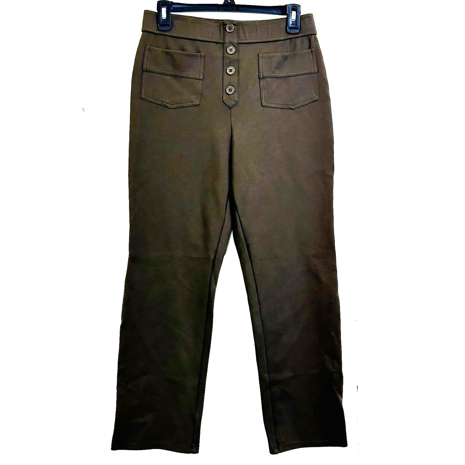 Halara High Waisted Button Pockets Straight Leg Size Large Casual Pants